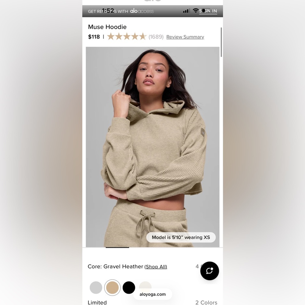 ALO Muse Hoodie (New With Tags)